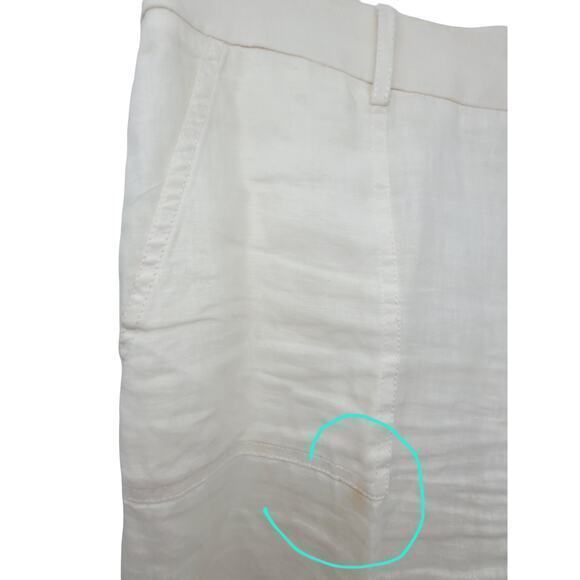 Banana Republic Off‎ White Linen Flat Front Straight Leg - Picture 8 of 16